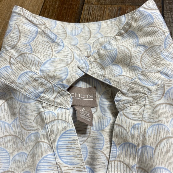 Chico's V Neck Button Down Blouse Size 3 - Picture 4 of 11